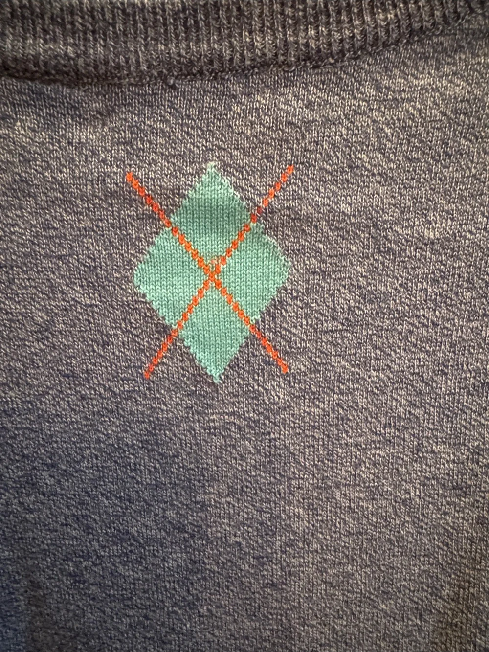 Bobby Jones Men's Blue Argyle V-Neck Sweater